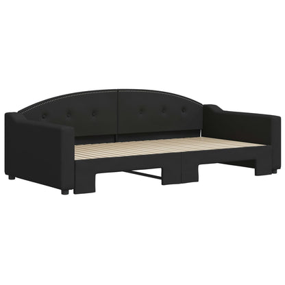 Divano Letto con Letto Estraibile Nero 100x200 cm in Tessuto - homemem39