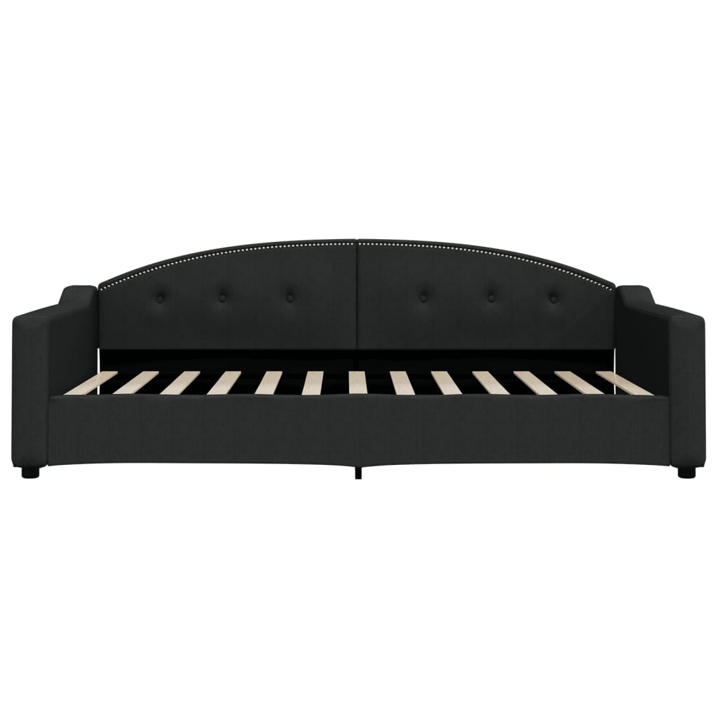 Divano Letto con Letto Estraibile Nero 100x200 cm in Tessuto