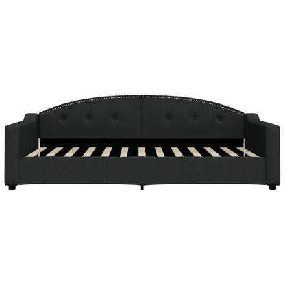 Divano Letto con Letto Estraibile Nero 100x200 cm in Tessuto