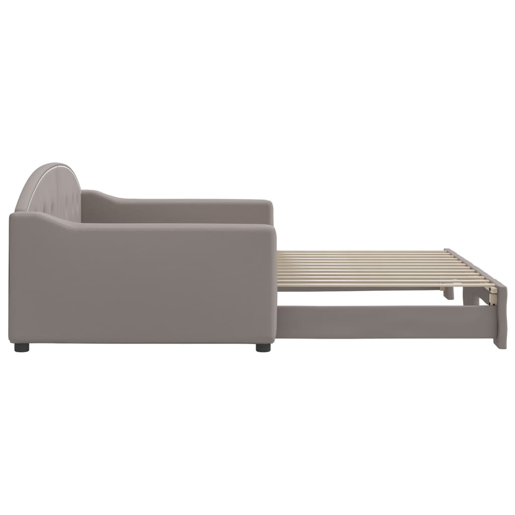 Divano Letto con Letto Estraibile Tortora 100x200 cm in Tessuto | homemem39