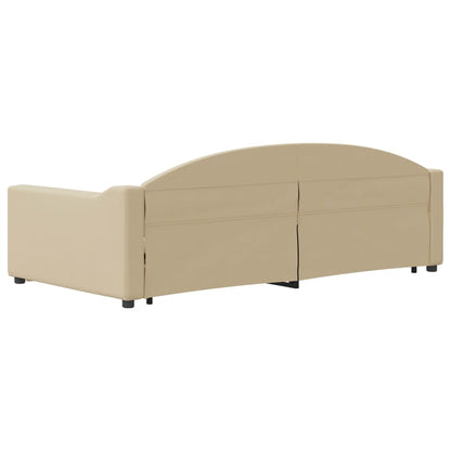 Divano Letto con Letto Estraibile Crema 100x200 cm in Tessuto - homemem39