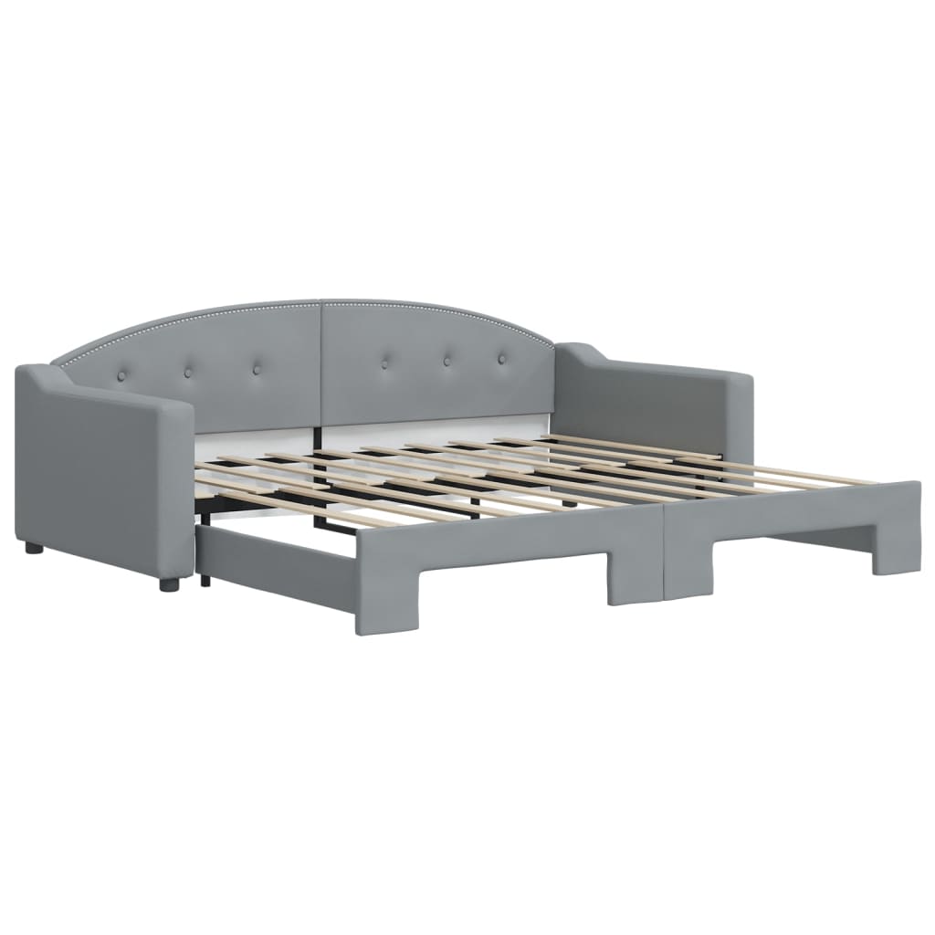 Divano Letto con Letto Estraibile Grigio Chiaro 90x190 Tessuto - homemem39