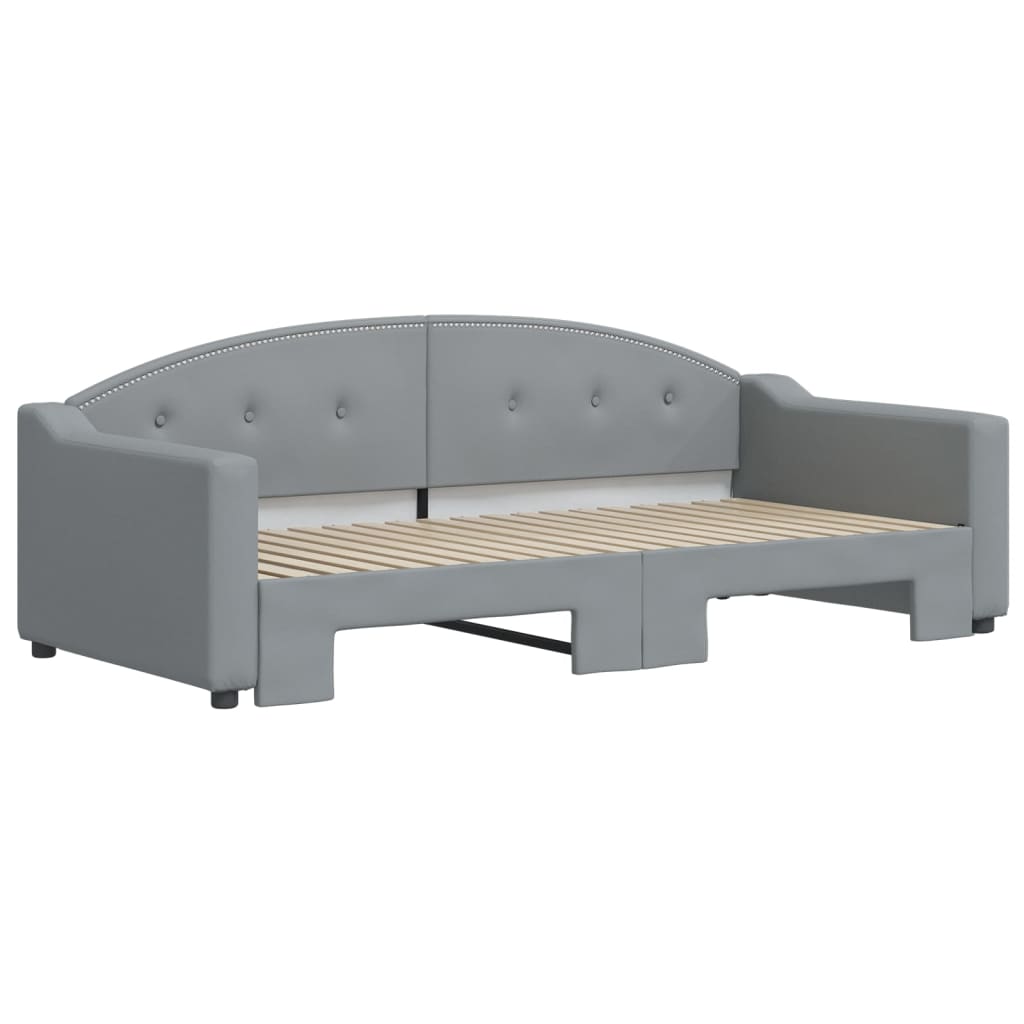 Divano Letto con Letto Estraibile Grigio Chiaro 90x190 Tessuto - homemem39