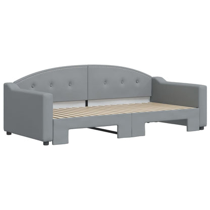 Divano Letto con Letto Estraibile Grigio Chiaro 90x190 Tessuto - homemem39