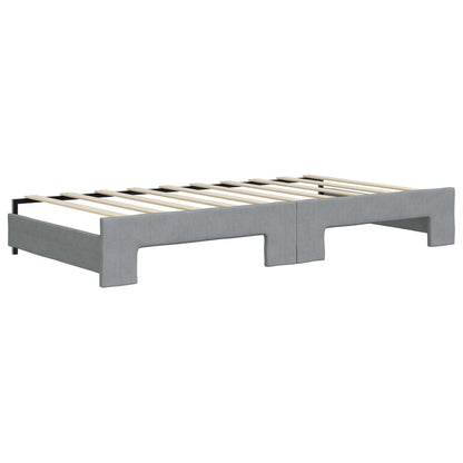 Divano Letto con Letto Estraibile Grigio Chiaro 90x190 Tessuto