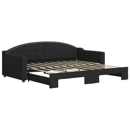 Divano Letto con Letto Estraibile Nero 90x190 cm in Tessuto | homemem39