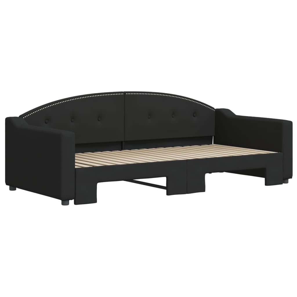 Divano Letto con Letto Estraibile Nero 90x190 cm in Tessuto | homemem39