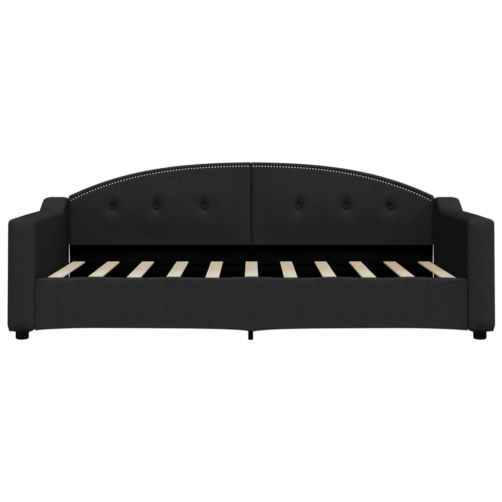 Divano Letto con Letto Estraibile Nero 90x190 cm in Tessuto