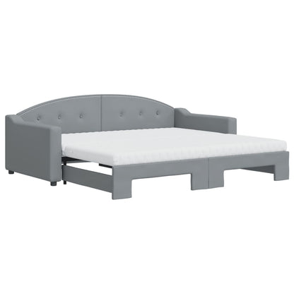 Divano Letto Estraibile Materassi Grigio Chiaro 90x190 Tessuto - homemem39