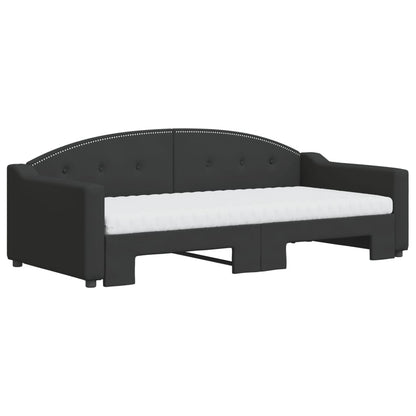 Divano Letto Estraibile con Materassi Nero 90x190 cm in Tessuto | homemem39