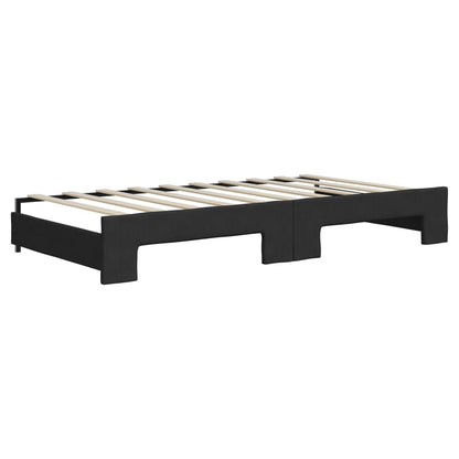 Divano Letto Estraibile con Materassi Nero 90x190 cm in Tessuto | homemem39