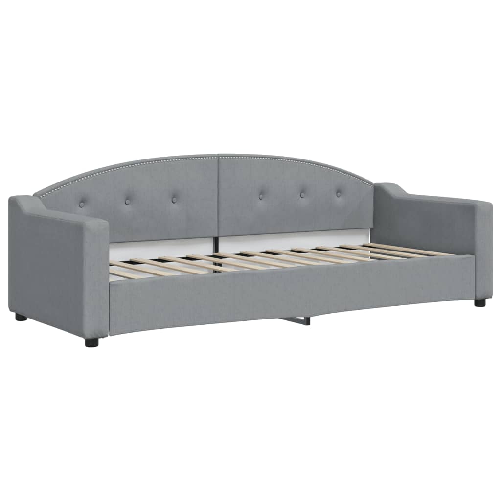 Divano Letto Estraibile Cassetti Grigio Chiaro 80x200cm Tessuto - homemem39