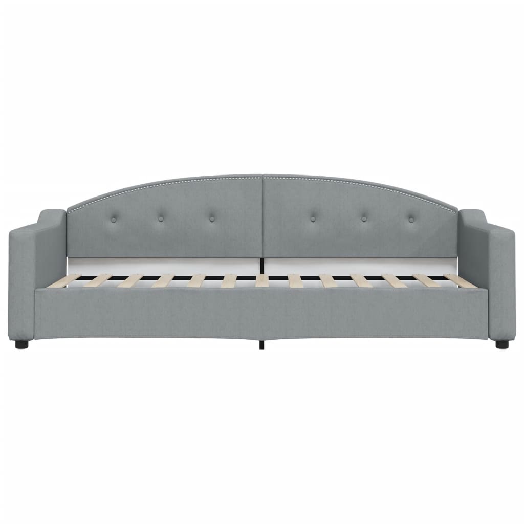 Divano Letto Estraibile Cassetti Grigio Chiaro 80x200cm Tessuto