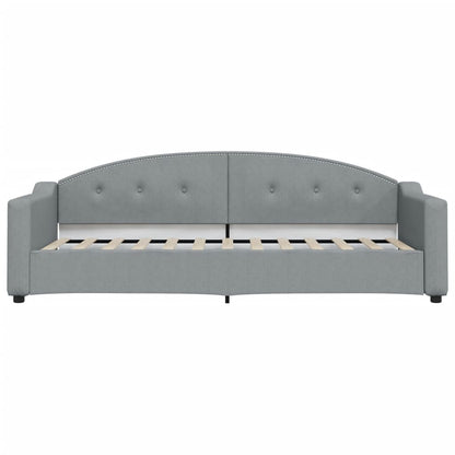 Divano Letto Estraibile Cassetti Grigio Chiaro 80x200cm Tessuto