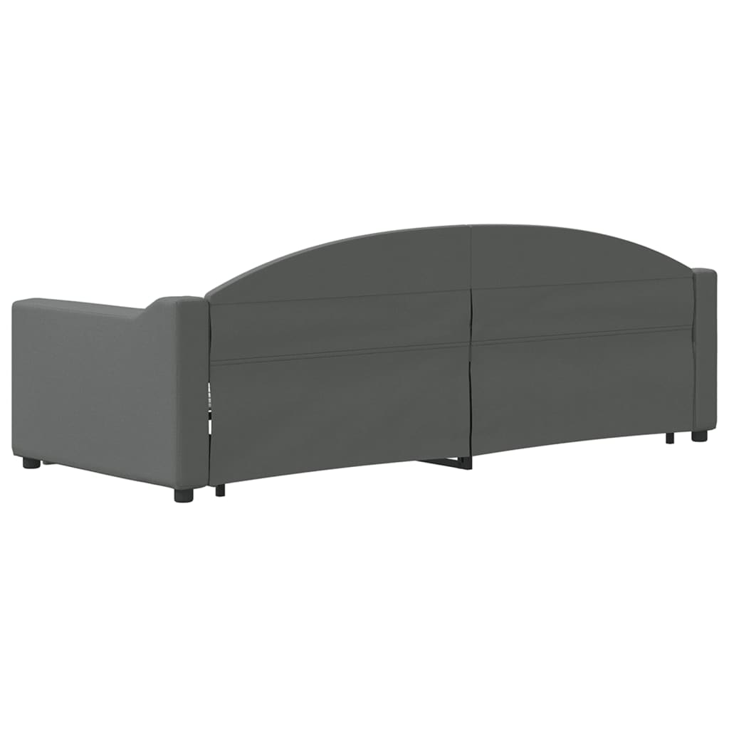 Divano Letto Estraibile Cassetti Grigio Scuro 80x200cm Tessuto