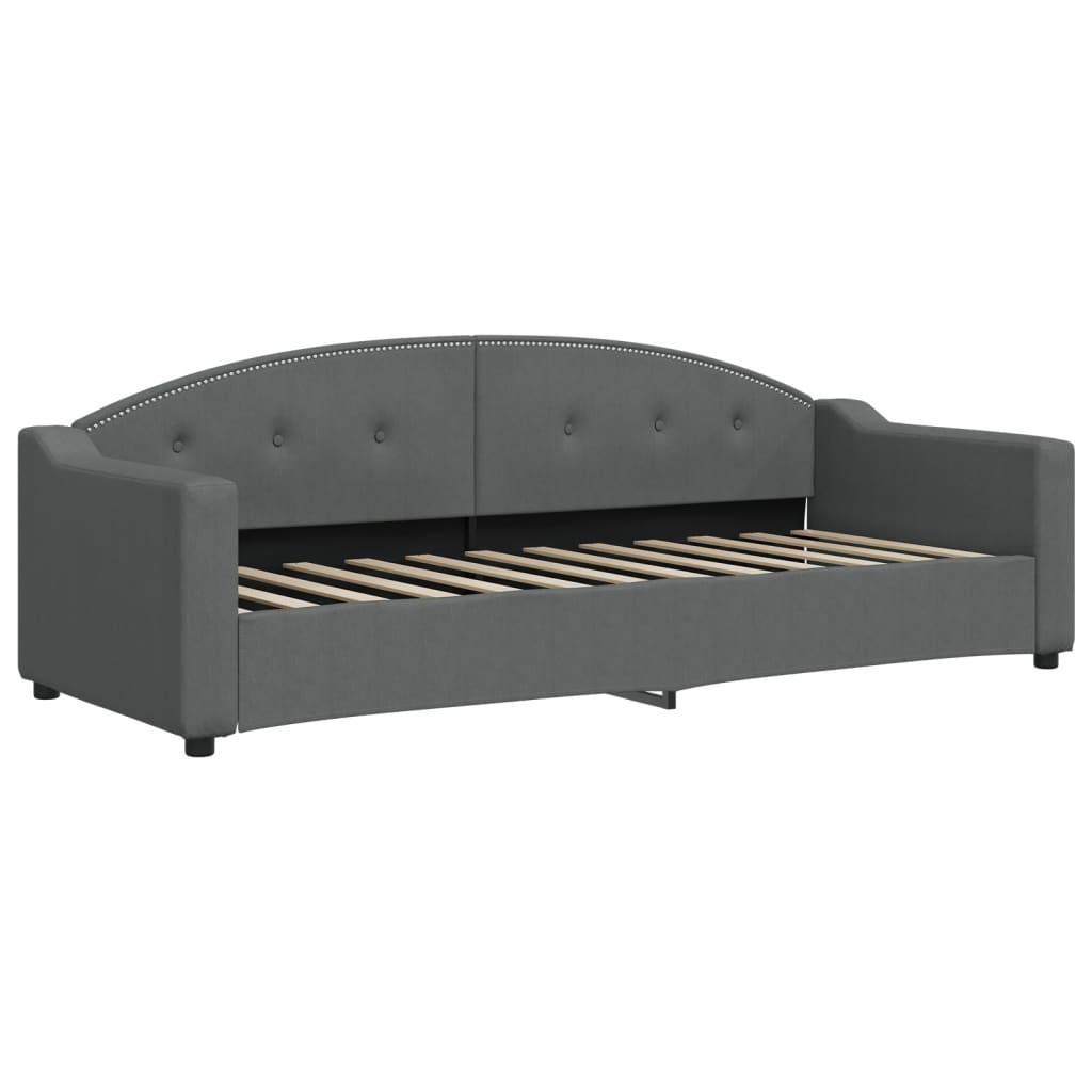 Divano Letto Estraibile Cassetti Grigio Scuro 80x200cm Tessuto | homemem39