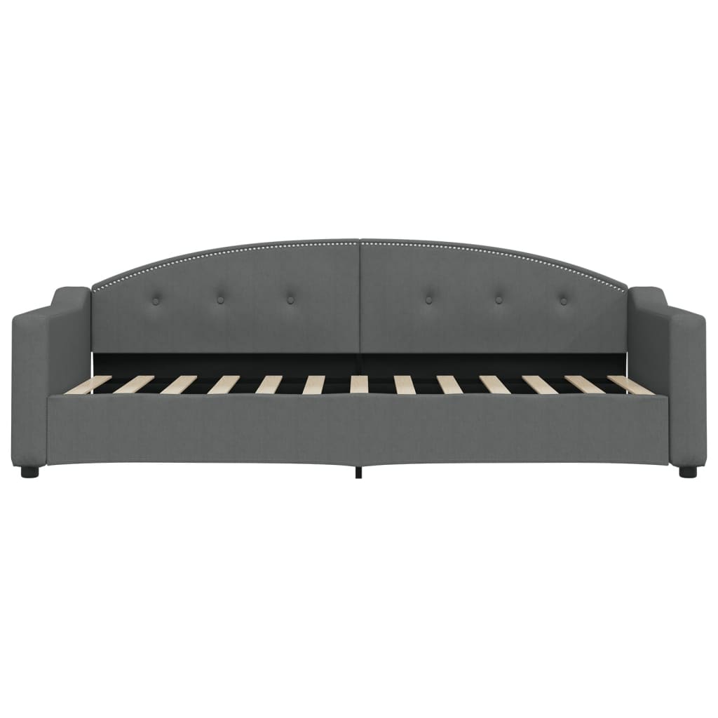 Divano Letto Estraibile Cassetti Grigio Scuro 80x200cm Tessuto