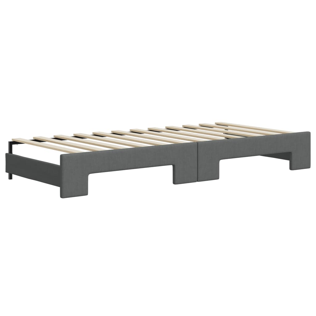 Divano Letto Estraibile Cassetti Grigio Scuro 80x200cm Tessuto | homemem39