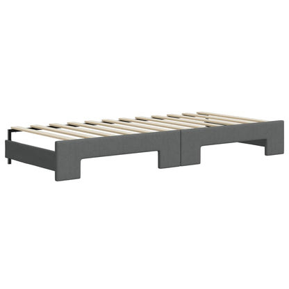 Divano Letto Estraibile Cassetti Grigio Scuro 80x200cm Tessuto | homemem39