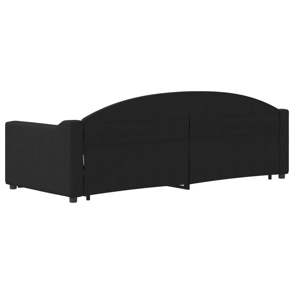 Divano Letto Estraibile con Cassetti Nero 80x200 cm in Tessuto | homemem39
