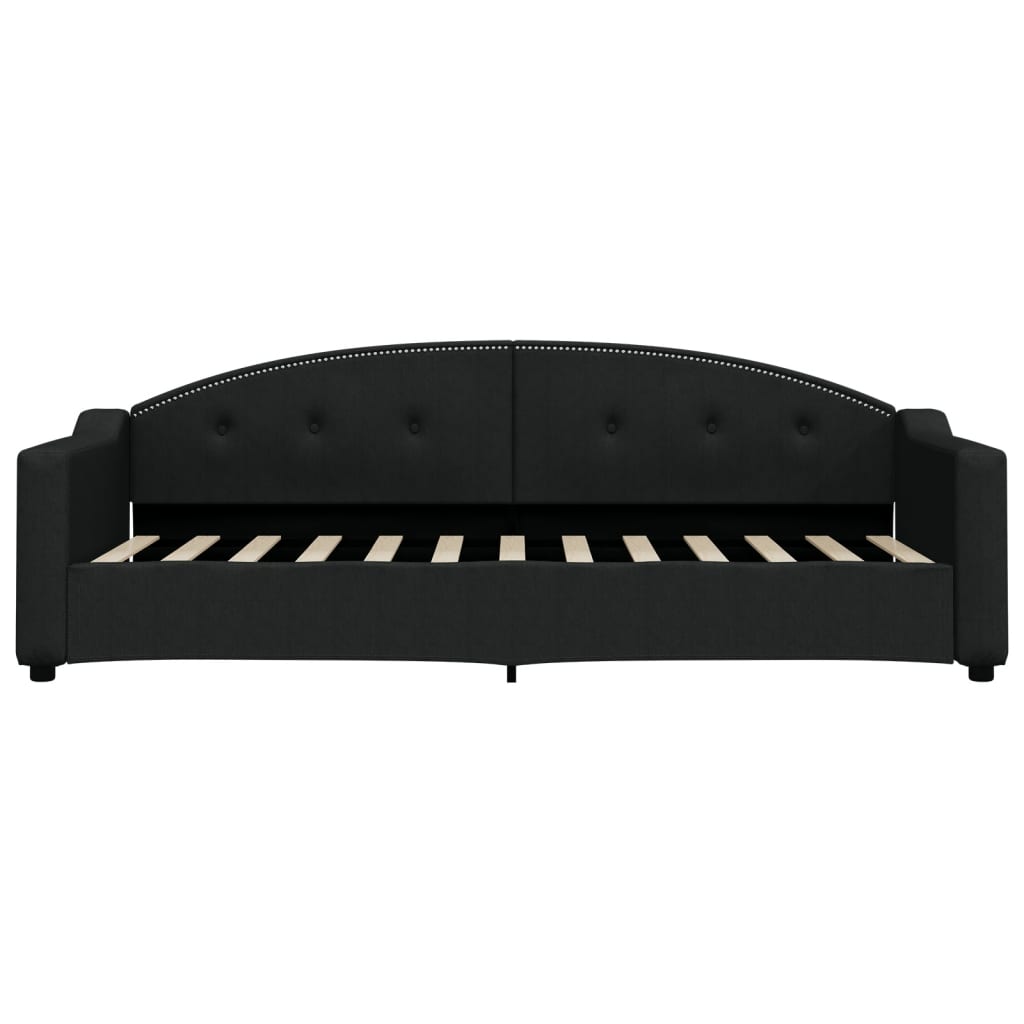 Divano Letto Estraibile con Cassetti Nero 80x200 cm in Tessuto | homemem39