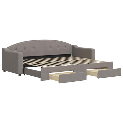 Divano Letto Estraibile con Cassetti Tortora 80x200 cm Tessuto | homemem39