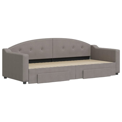 Divano Letto Estraibile con Cassetti Tortora 80x200 cm Tessuto | homemem39