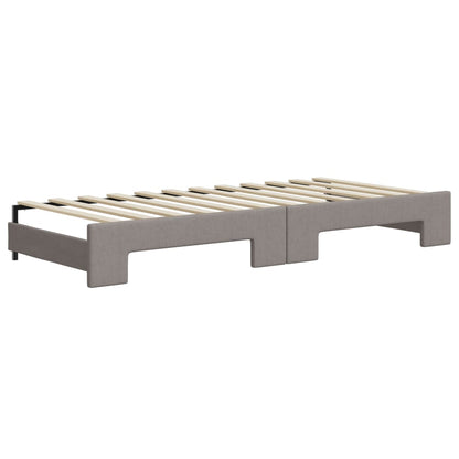 Divano Letto Estraibile con Cassetti Tortora 80x200 cm Tessuto | homemem39