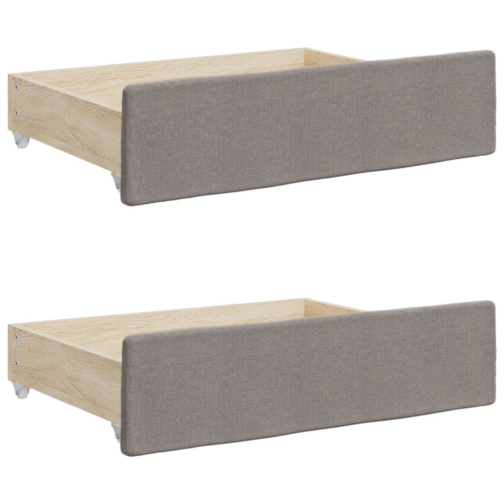 Divano Letto Estraibile con Cassetti Tortora 80x200 cm Tessuto | homemem39