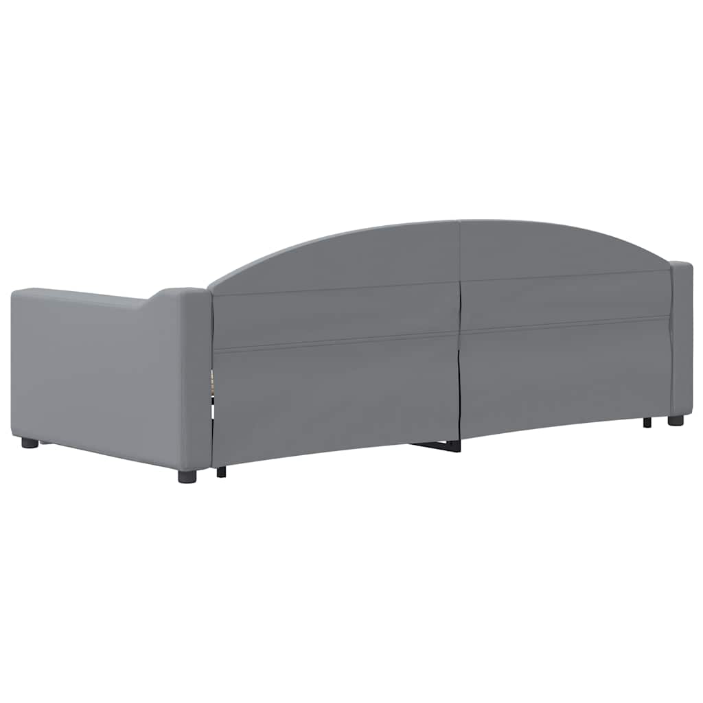 Divano Letto Estraibile Cassetti Grigio Chiaro 90x200cm Tessuto