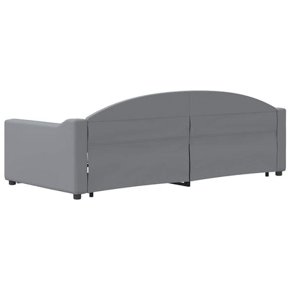 Divano Letto Estraibile Cassetti Grigio Chiaro 90x200cm Tessuto