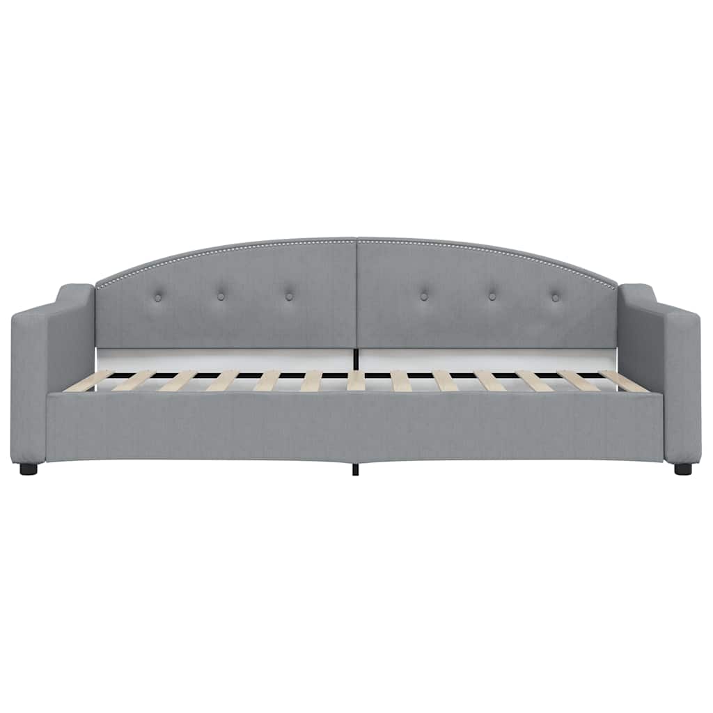 Divano Letto Estraibile Cassetti Grigio Chiaro 90x200cm Tessuto