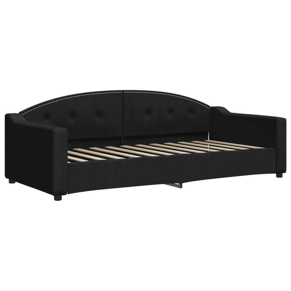 Divano Letto Estraibile con Cassetti Nero 90x200 cm in Tessuto | homemem39