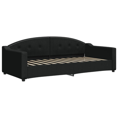 Divano Letto Estraibile con Cassetti Nero 90x200 cm in Tessuto | homemem39