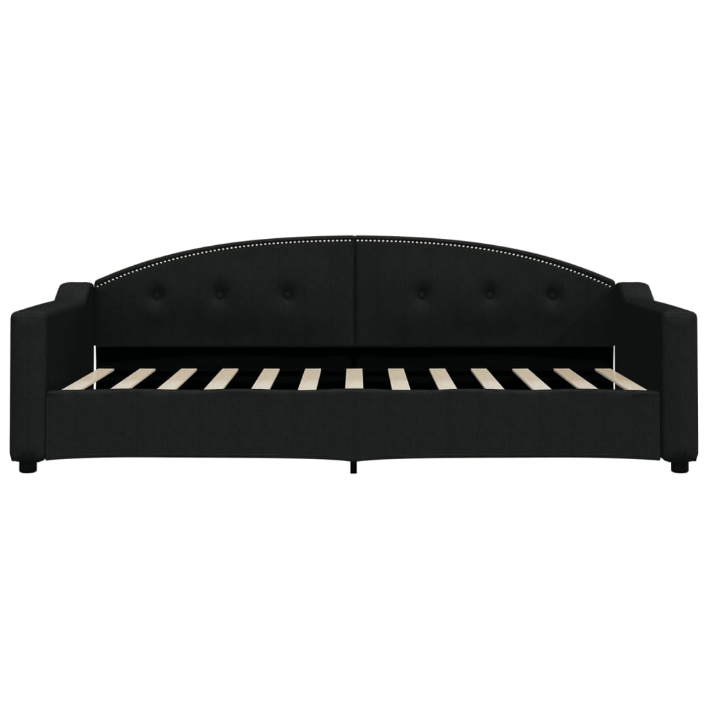 Divano Letto Estraibile con Cassetti Nero 90x200 cm in Tessuto | homemem39