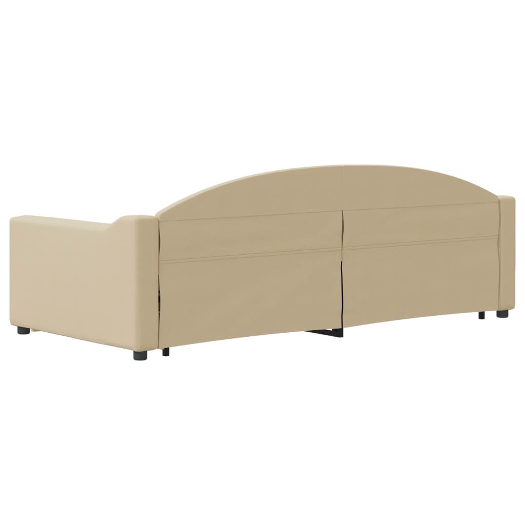 Divano Letto Estraibile con Cassetti Crema 90x200 cm in Tessuto | homemem39