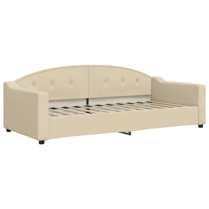 Divano Letto Estraibile con Cassetti Crema 90x200 cm in Tessuto | homemem39