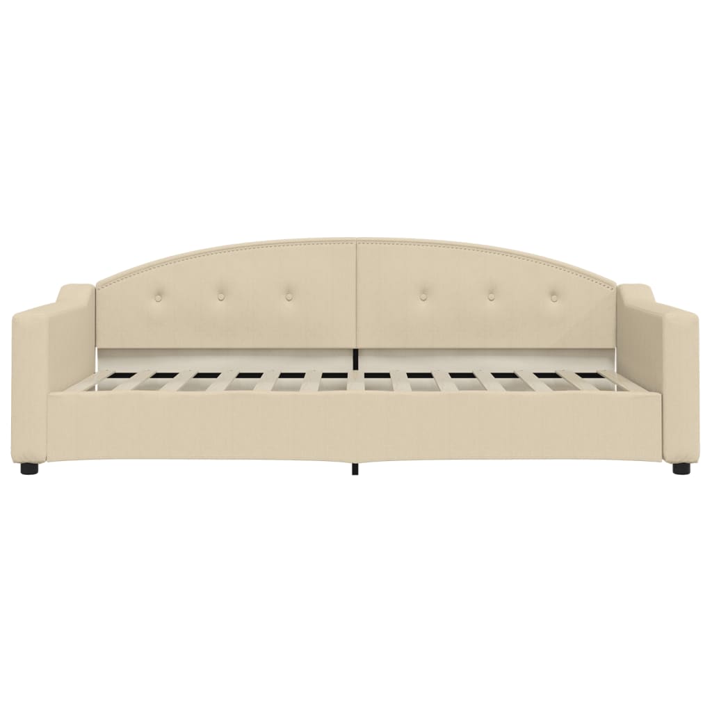 Divano Letto Estraibile con Cassetti Crema 90x200 cm in Tessuto | homemem39