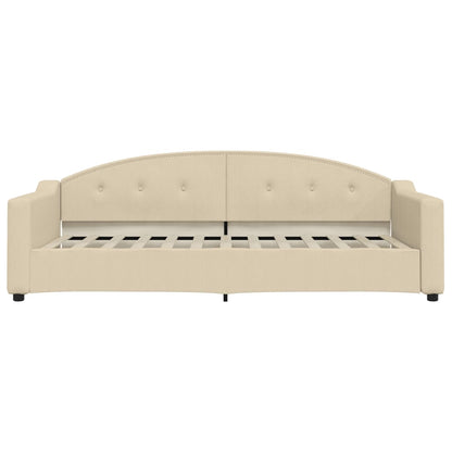 Divano Letto Estraibile con Cassetti Crema 90x200 cm in Tessuto | homemem39