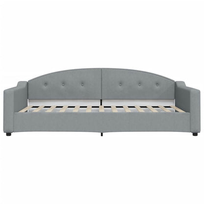 Divano Letto Estraibile Cassetti Grigio Chiaro 100x200 Tessuto - homemem39