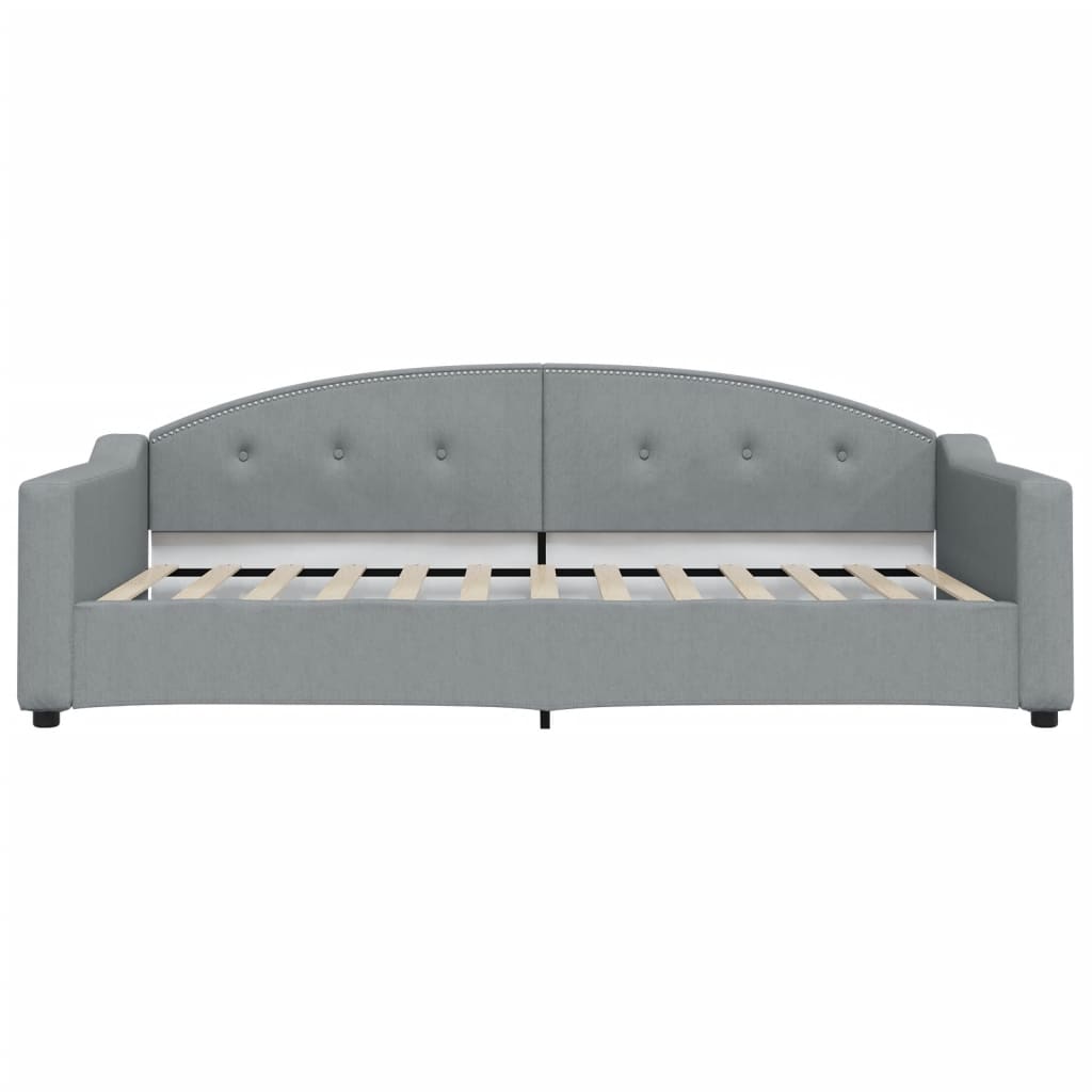 Divano Letto Estraibile Cassetti Grigio Chiaro 100x200 Tessuto