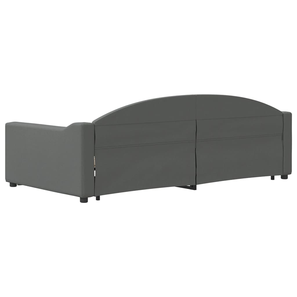 Divano Letto Estraibile Cassetti Grigio Scuro 100x200cm Tessuto | homemem39
