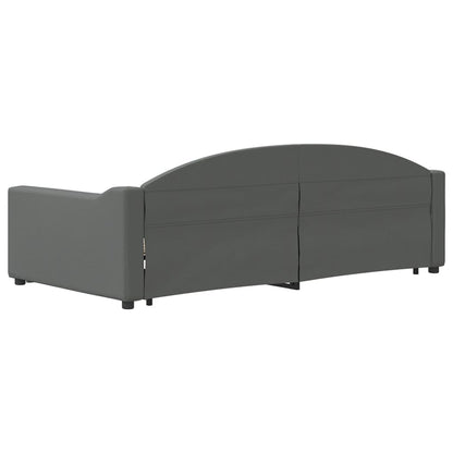 Divano Letto Estraibile Cassetti Grigio Scuro 100x200cm Tessuto | homemem39