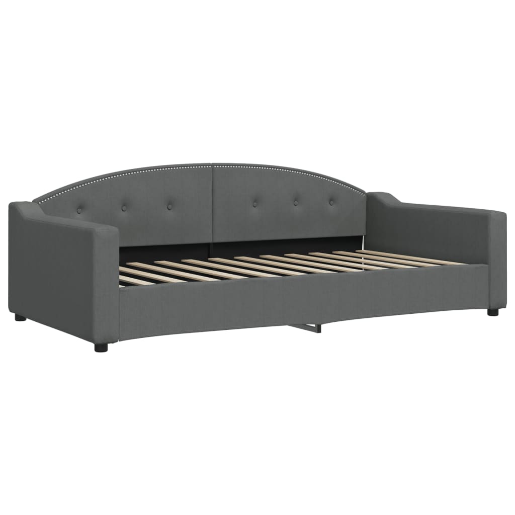 Divano Letto Estraibile Cassetti Grigio Scuro 100x200cm Tessuto | homemem39