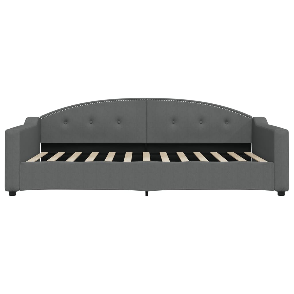Divano Letto Estraibile Cassetti Grigio Scuro 100x200cm Tessuto | homemem39