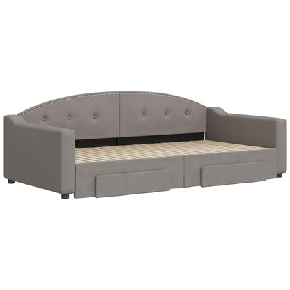 Divano Letto Estraibile con Cassetti Tortora 100x200 cm Tessuto | homemem39