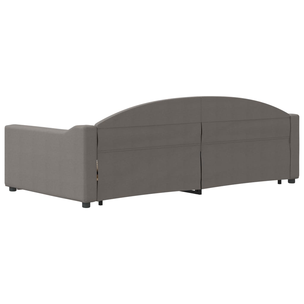 Divano Letto Estraibile con Cassetti Tortora 100x200 cm Tessuto