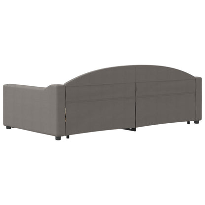 Divano Letto Estraibile con Cassetti Tortora 100x200 cm Tessuto