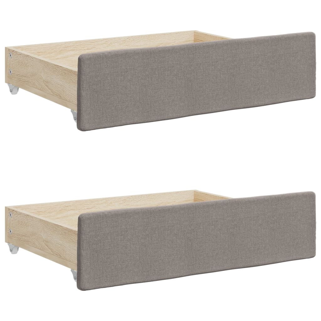 Divano Letto Estraibile con Cassetti Tortora 100x200 cm Tessuto | homemem39