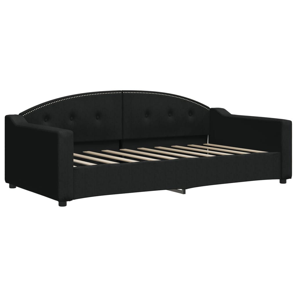 Divano Letto Estraibile con Cassetti Nero 90x190 cm in Tessuto | homemem39